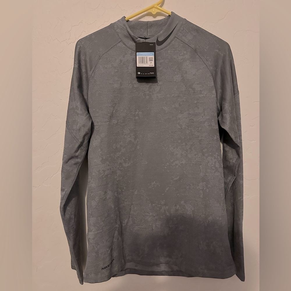 Nike Pro Dri-Fit Gray Slim Fit Utility Active Training Shirt Mens Medium nwt